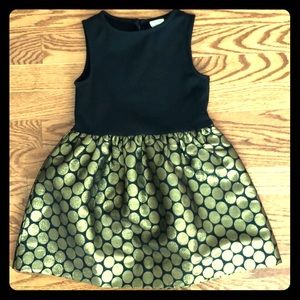 Girls sz 4 Crewcuts dress w/ embroidered gold dots